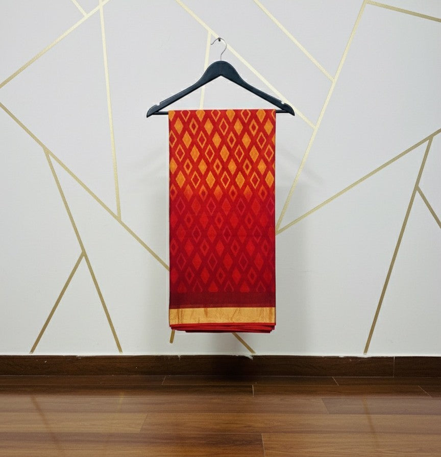 Sunset Gradient Ikat Silk Saree