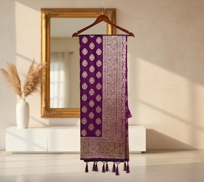 Royal Purple Banarasi Silk Saree